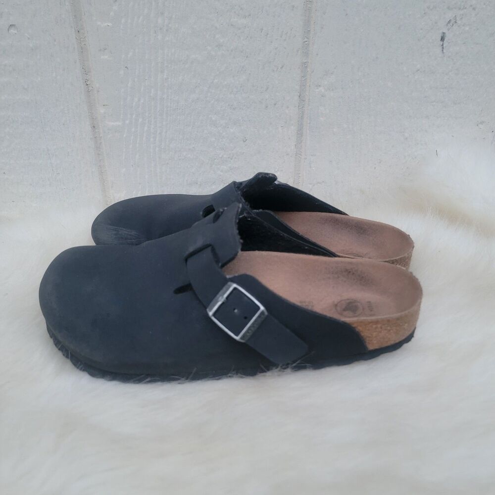Womens Birkenstock Boston Clogs Black Size 40/ US 9